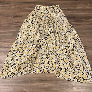 topshop floral maxi/midi tiered skirt size 6